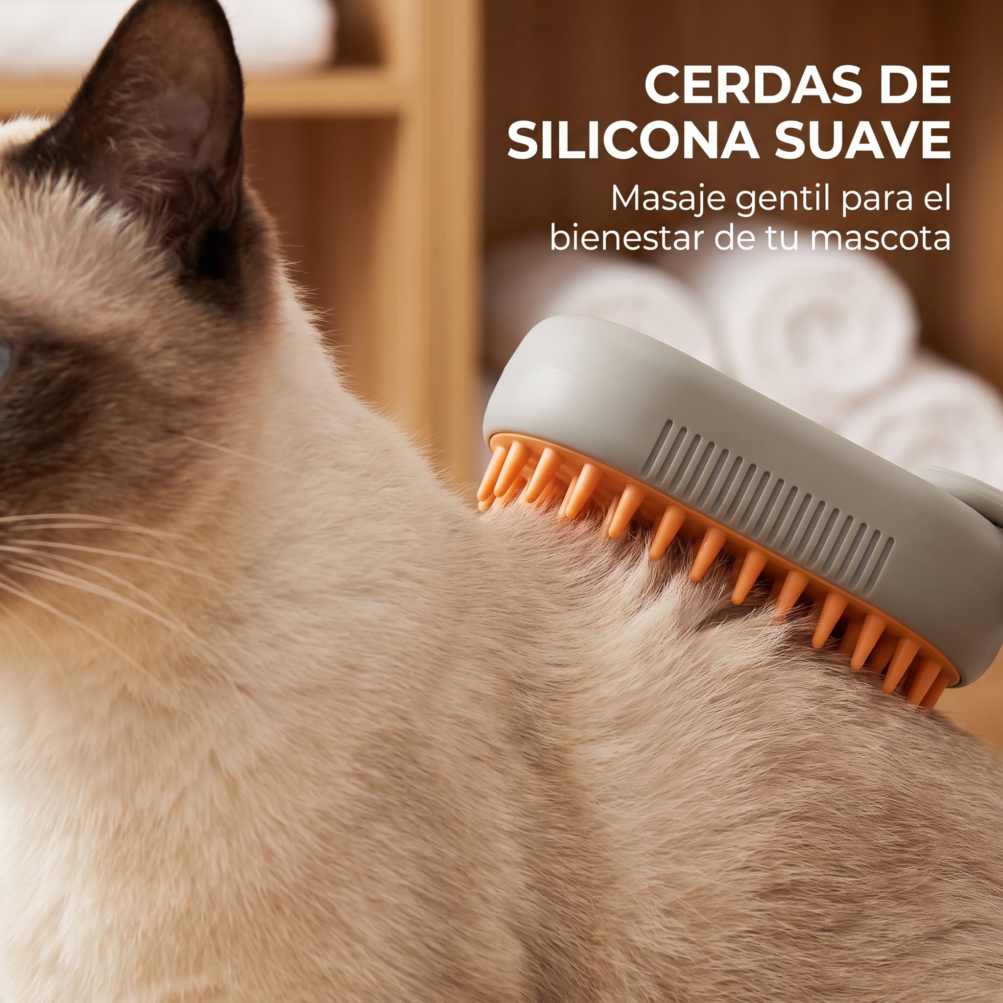 CEPILLO DE VAPOR 3 en 1 ANTI-ESTRÉS PARA MASCOTAS