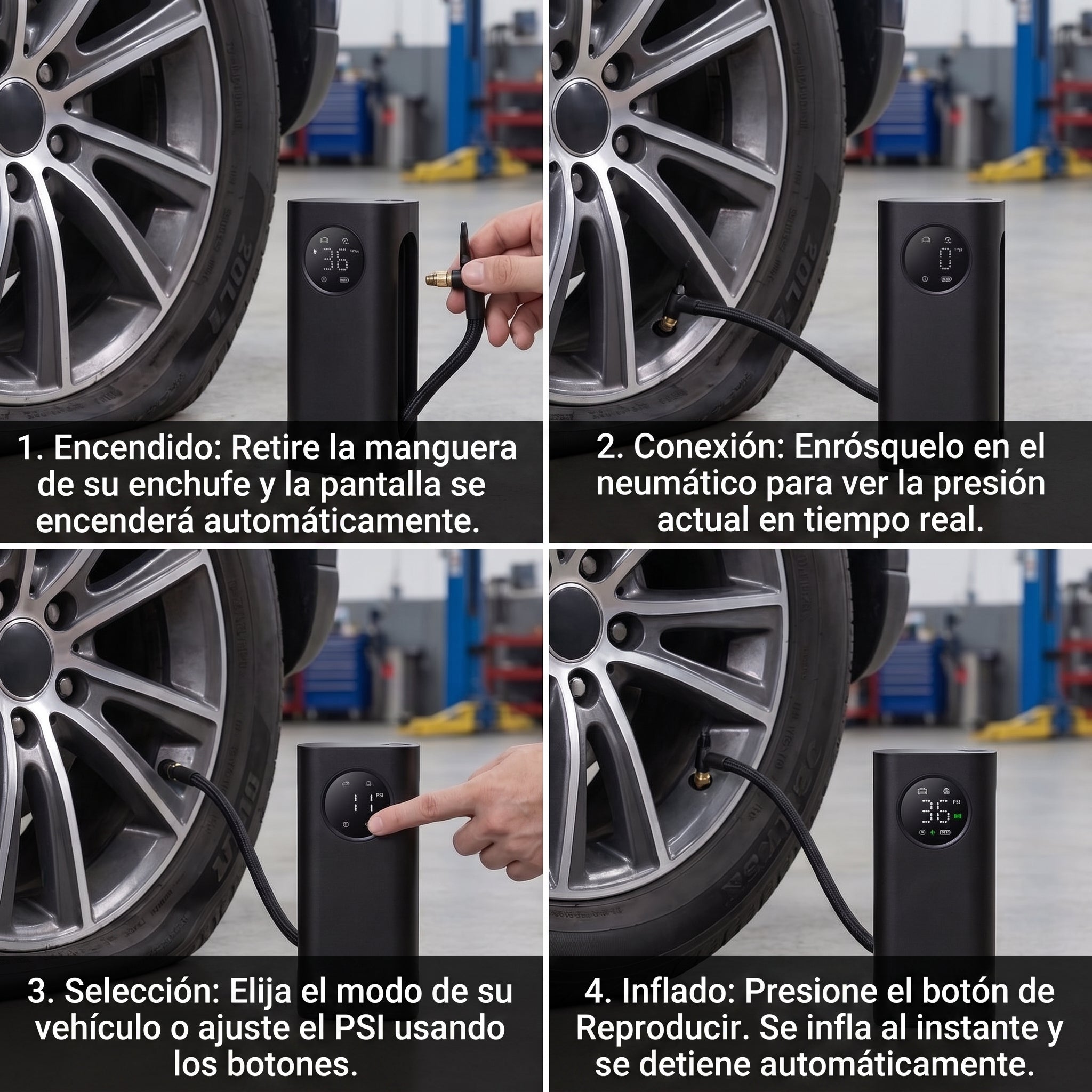 INFLADOR PORTÁTIL-INTELIGENTE y RECARGABLE