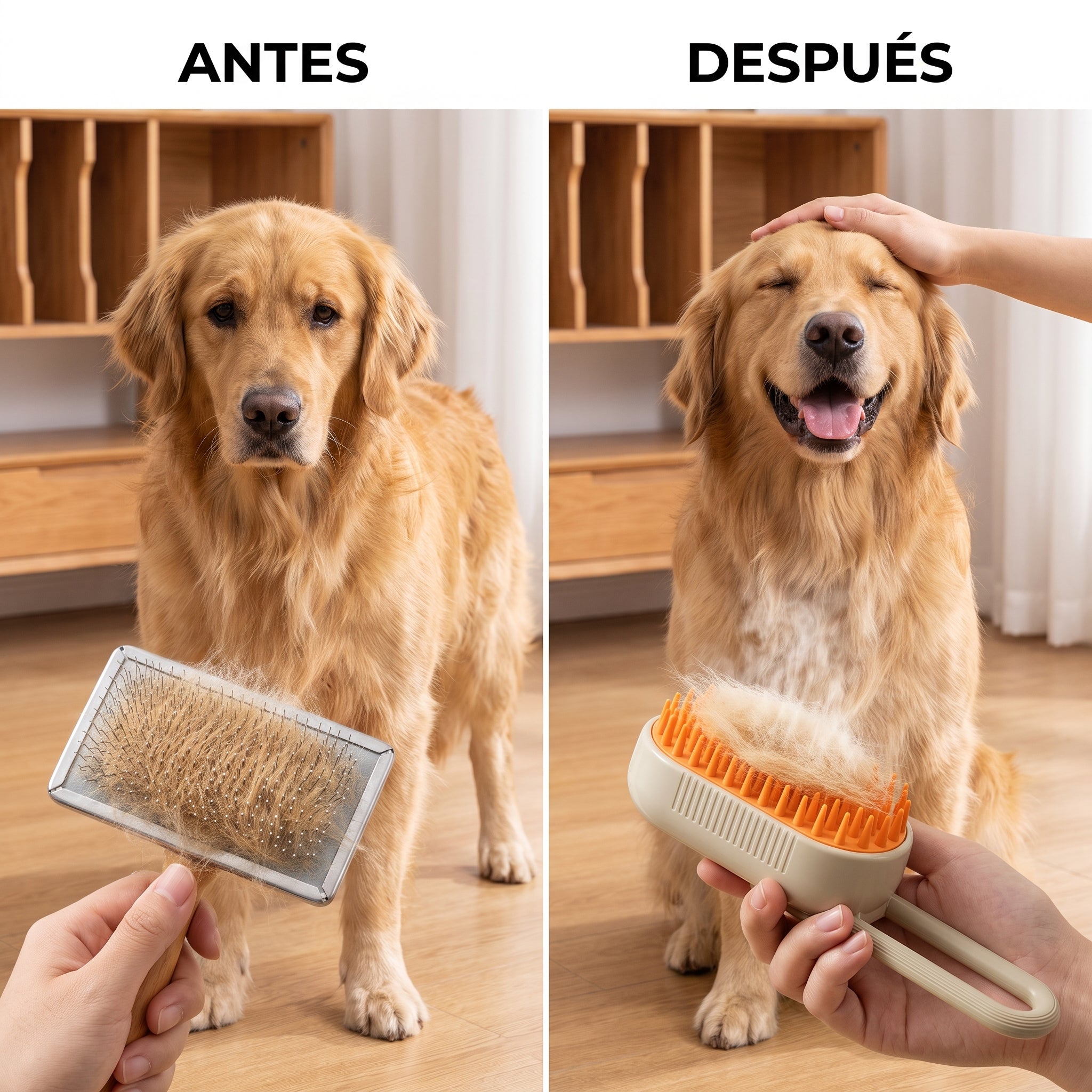CEPILLO DE VAPOR 3 en 1 ANTI-ESTRÉS PARA MASCOTAS