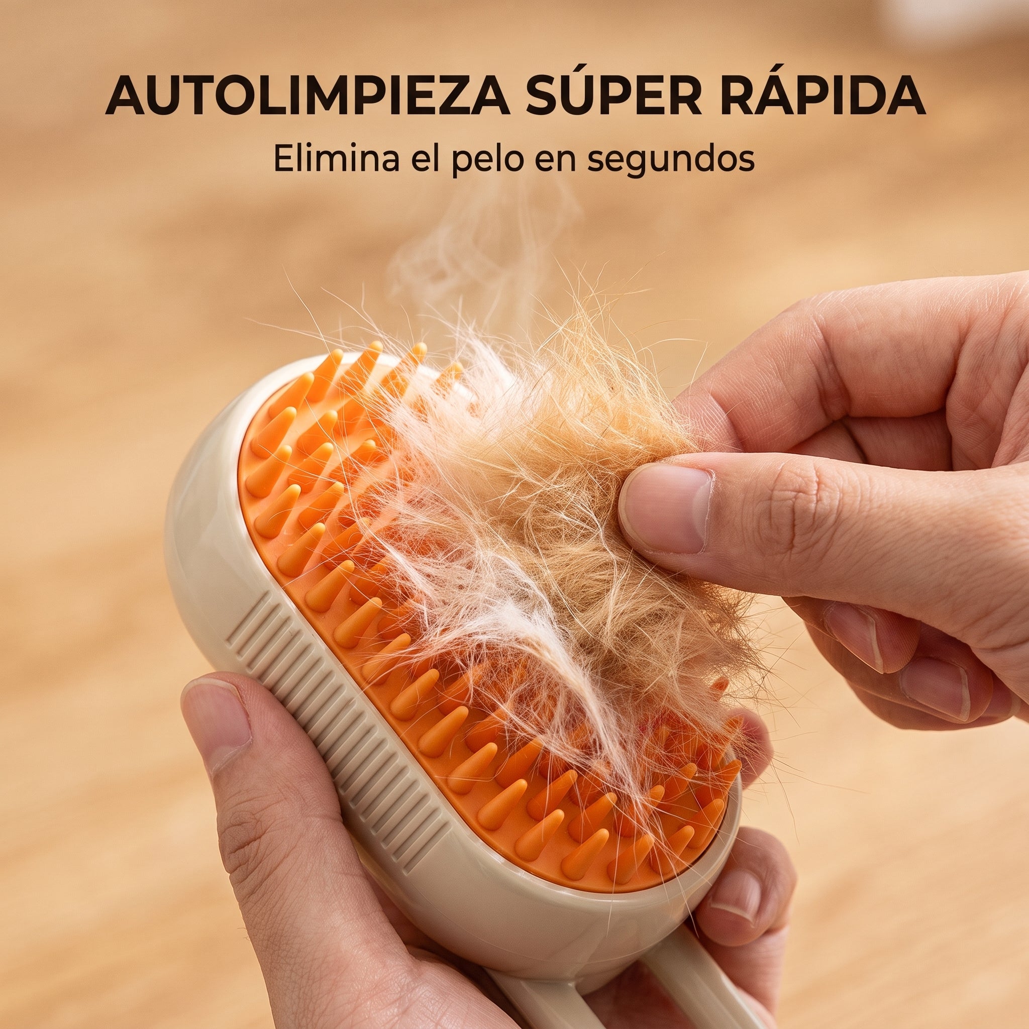 CEPILLO DE VAPOR 3 en 1 ANTI-ESTRÉS PARA MASCOTAS